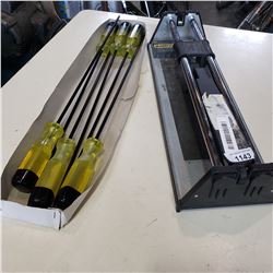 TILE CUTTER AND NEW EXTRA LONG TORX SCREWDRIVERS