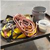 Image 1 : TOOL BAG AND BUCKET WITH CONTENTS INCLUDING AIR LINE, STAPLES AND PIPE HANGERS