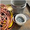 Image 2 : TOOL BAG AND BUCKET WITH CONTENTS INCLUDING AIR LINE, STAPLES AND PIPE HANGERS
