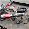 Image 1 : FOUR TOOLS SKILSAW, JIGSAW, ANGLE GRINDER AND MULTI MAX DREMEL
