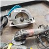 Image 2 : FOUR TOOLS MAKITA SKILSAW, CRAFTSMAN JIGSAW, MILWAUKEE AND MASTERCRAFT ANGLE GRINDERS
