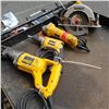 Image 1 : 4 DEWALT TOOLS SKILSAW, ANGLE GRINDER, SCREW GUN AND RECIPROCATING SAW