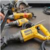 Image 5 : 4 DEWALT TOOLS SKILSAW, ANGLE GRINDER, SCREW GUN AND RECIPROCATING SAW