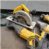 Image 3 : 4 DEWALT TOOLS SKILSAW, HAMMER DRILL, DEPRECATING SAW AND ANGLE GRINDER