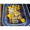 Image 2 : LARGE BOX AND GREEN CRATE OF GREEN PLASTIC BOTTLES W/ LIDS