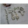 Image 2 : HEXAGON DRESSER BOX AND TRAY OF JEWELRY, NECKLACES, CROSS