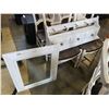 Image 1 : WHITE COAT HANGER SHELF AND BEVELLED MIRROR