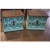 Image 1 : PAIR OF TEAL PAINTED NIGHT STANDS