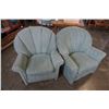 Image 1 : 2 GREEN CHANNEL BACK CHAIRS