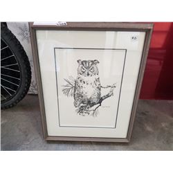 LYLE OWERKO OWL PRINT IMAGE 11 X 14 INCH