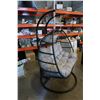 Image 2 : BRAND NEW OUTDOOR RATTAN FOLDABLE DOUBLE HANGING CHAIR W/ LIGHT GREY CUSHIONS - RETAIL $1299