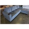 Image 2 : BRAND NEW GREY FABRIC 2 PC SECTIONAL SOFA WITH CUPHOLDERS, AND REMOVABLE PILLOW BACKS, RETAIL $1299 