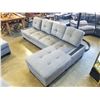 Image 2 : BRAND NEW GREY FABRIC 2 PC SECTIONAL SOFA WITH CUPHOLDERS, AND REMOVABLE PILLOW BACKS, RETAIL $1299 