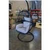 Image 8 : BRAND NEW OUTDOOR MODERN FOLDABLE HANGING CHAIR W/ GREY CUSHIONS - RETAIL $949 AND RATED FOR 300LBS