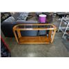 Image 1 : OAK GLASS TOP SOFA TABLE