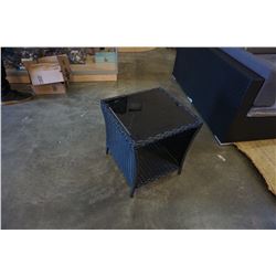 BRAND NEW STEEL FRAME WICKER OUTDOOR SIDE TABLE RETAIL $199