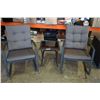 Image 2 : BRAND NEW 3 PIECE STEEL WICKER ROCKING CHAIR SET W/ GLASS TOP END TABLE - RETAIL $699