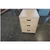 Image 1 : 3 DRAWER ROLLING NIGHTSTAND PINE