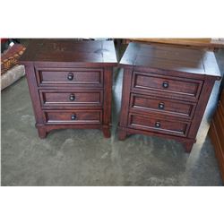 PAIR OF OMEXEY HOME FURNITURE 3 DRAWER NIGHTSTANDS W/ POWER