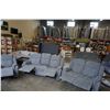 Image 8 : BRAND NEW 3 PIECE FABRIC RECLINING SOFA SET- ROCKER RECLINER, LOVE SEAT, AND SOFA W/ FLIP DOWN CONSO