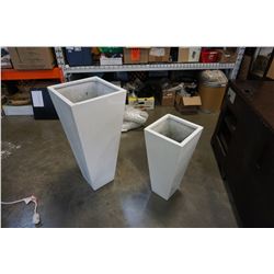 2 LARGE WHITE PLANTERS