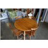 Image 1 : ROUND MAPLE DROP LEAF DINING TABLE AND 4 CHAIRS