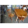 Image 2 : ROUND MAPLE DROP LEAF DINING TABLE AND 4 CHAIRS