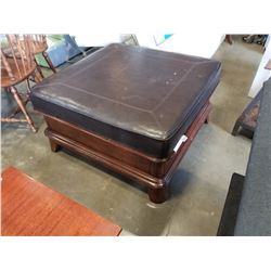 LARGE LEATHER 1 DRAWER OTTOMAN