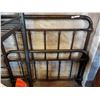 Image 1 : VINTAGE ALUMINUM QUEEN SIZE HEAD BOARD AND FOOTBOARD - NEEDS ROLLER FRAME