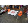 Image 1 : CHESS/CHECKERS COFFEE TABLE AND 2 KIDS CHAIRS