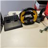Image 1 : VINTAGE JOYSTICK, STEERING WHEEL, AND PEDAL SET