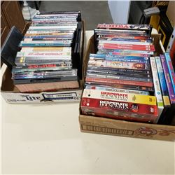 2 BOXES OF DVDS