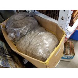 BOX OF BROWN WOOL YARN