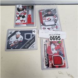 4 NHL JERSEY PIECE CARDS