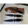 Image 1 : 3 THROWING KNIVES IN SHEATH