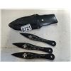 Image 1 : 3 THROWING KNIVES IN SHEATH