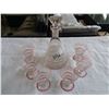 Image 1 : PINK GLASS DECANTER SET
