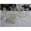 Image 1 : 3 GLASS CANNISTERS, OIL AND VINEGAR, AND VASE