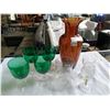 Image 1 : ETCHED GLASS CUP AND VASE AND ART GLASS VASE