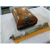 Image 1 : WOOD EASTERN JEWELRY BOX WITH FOLD OUT MIRROR