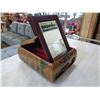 Image 2 : WOOD EASTERN JEWELRY BOX WITH FOLD OUT MIRROR