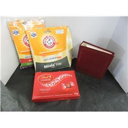 STORE RETURNS (AS IS):  ARM & HAMMER VACUUM BAGS, PHOTO ALBUM, ETC