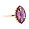 Image 1 : 1.40 ctw Amethyst and Ruby Ring - 14KT Rose Gold