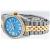 Image 4 : Rolex Mens 2 Tone 14K Blue Wave 36MM Datejust Wristwatch