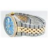 Image 7 : Rolex Mens 2 Tone 14K Blue Wave 36MM Datejust Wristwatch