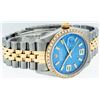 Image 8 : Rolex Mens 2 Tone 14K Blue Wave 36MM Datejust Wristwatch