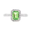 Image 2 : 1.46 ctw Tsavorite and Diamond Ring - Platinum