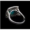 Image 3 : 14KT White Gold 4.02 ctw Turquoise and Diamond Ring