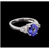 Image 1 : 2.06 ctw Tanzanite and Diamond Ring - 14KT White Gold