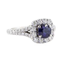 2.20 ctw Sapphire And Diamond Ring - 14KT White Gold